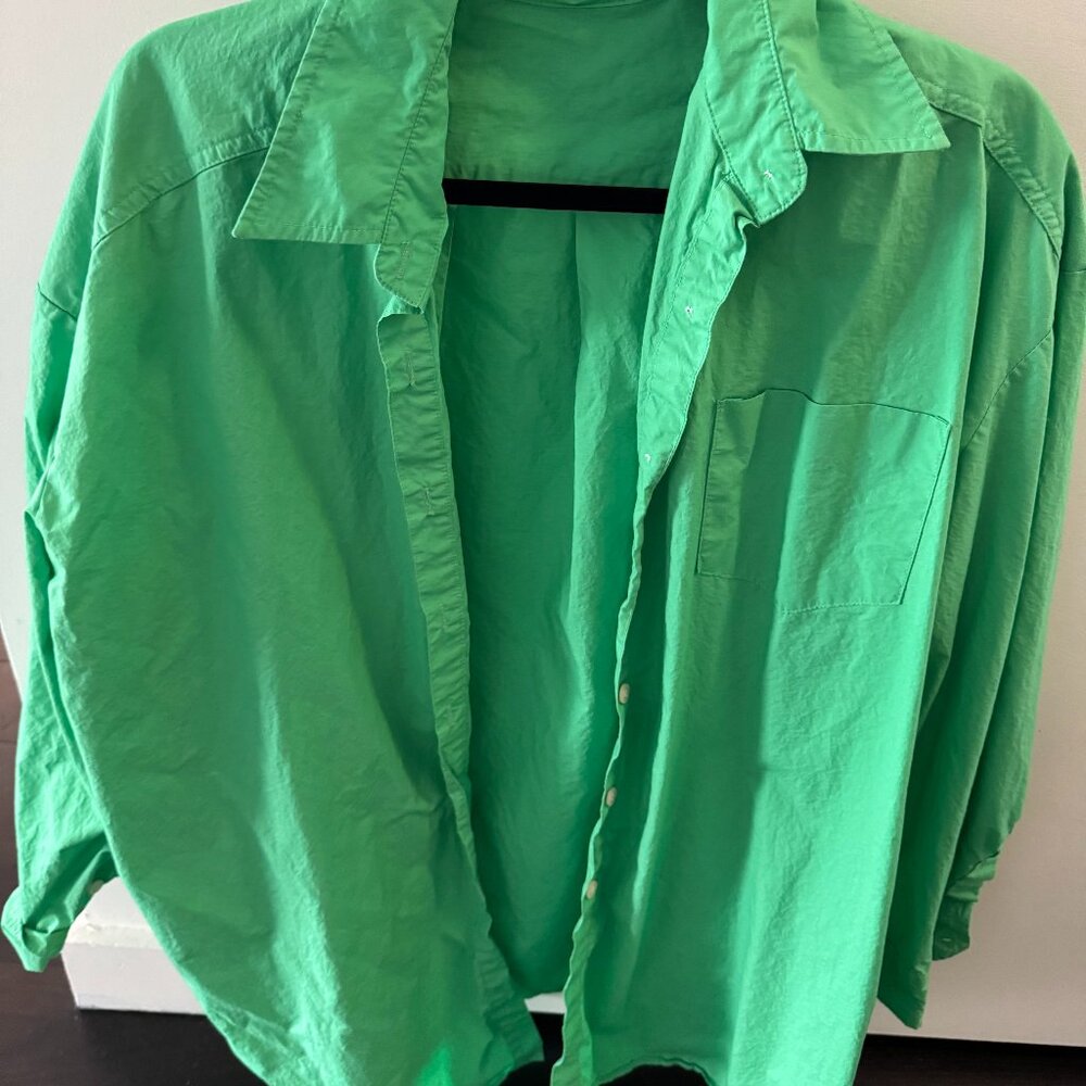Frankie's Shop Button Down, Green, Size M